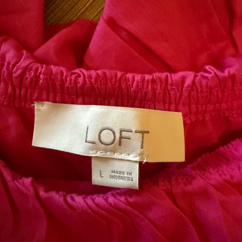 LOFT One-Shoulder Ruffle Camisole — Bright Pink - Picture 3 of 3